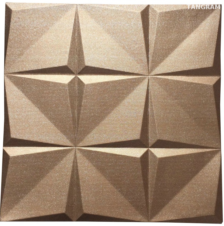 Tela de lino marrón de cama 3d panel de pared